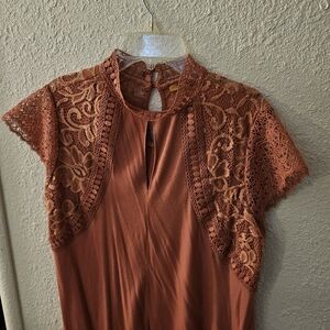 Lace Sleeve Rust Top